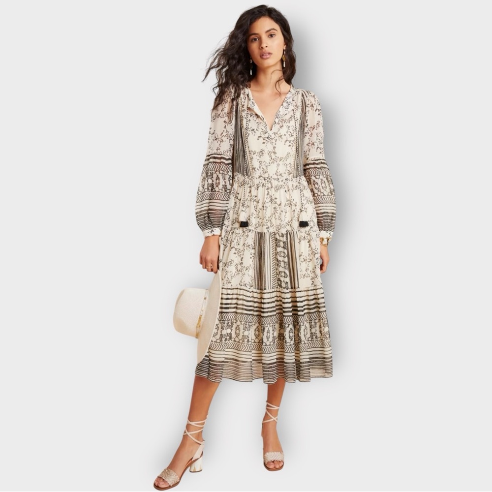 Anthropologie Talulah Tiered Midi Dress